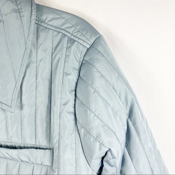 VINCE CAMUTO Dusty Blue Quilted Shirt Jacket NWT in Size Large - Picture 5 of 8